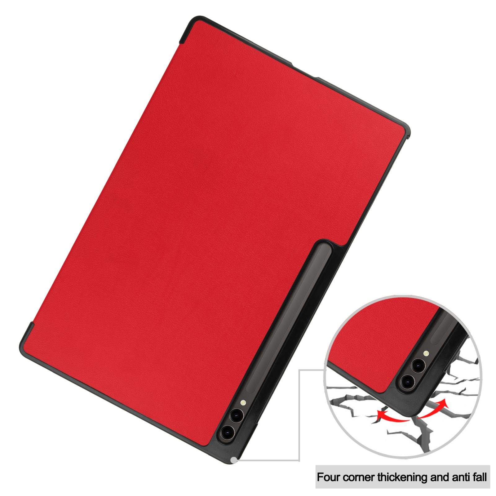 LOBWERK Hülle Schutzhülle S9 Ultra Samsung SM-916B 14.6 SM-X910 Galaxy Zoll Rot für Tab Kunstleder, Bookcover