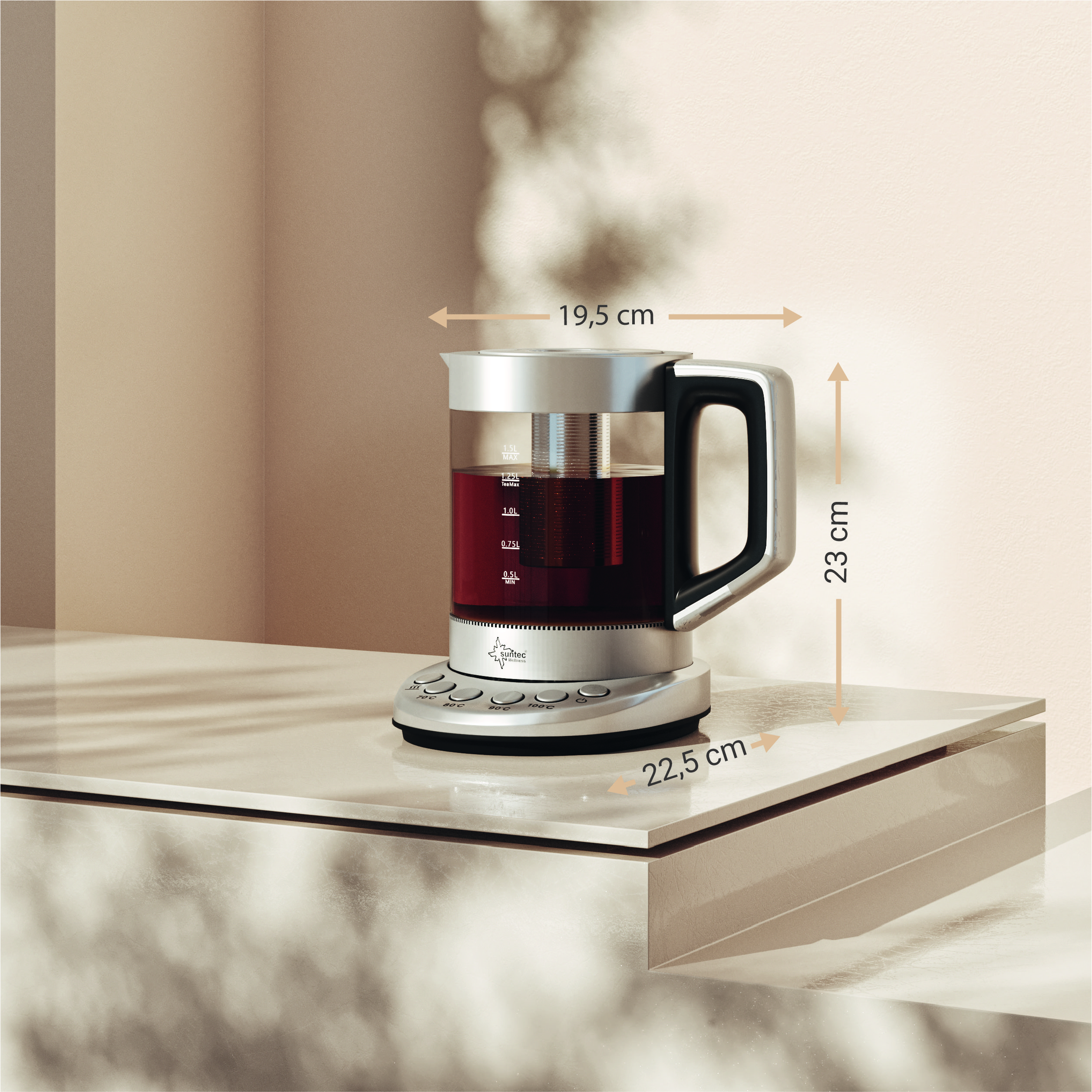 Transparent Wasserkocher, SUNTEC Tea / WAK-8496 Glas