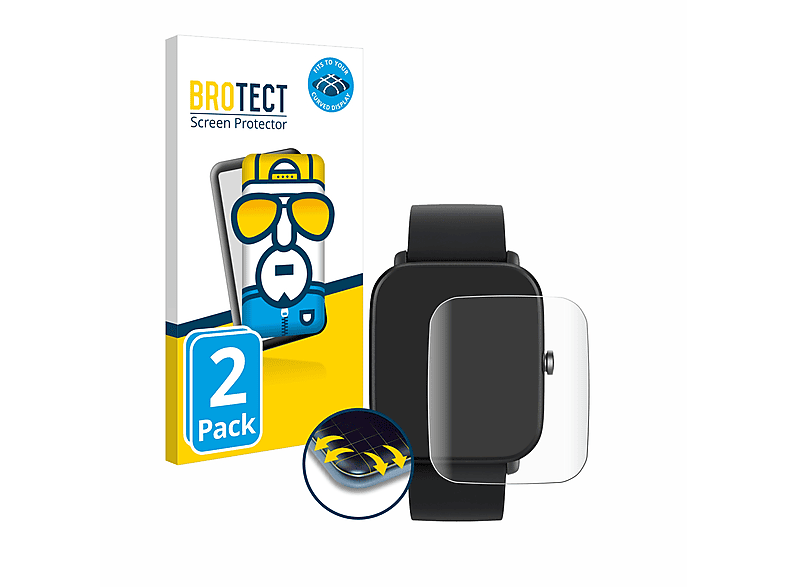 Schutzfolie(für Bip BROTECT Pro) Huami Amazfit 2x U Curved 3D Full-Cover Flex