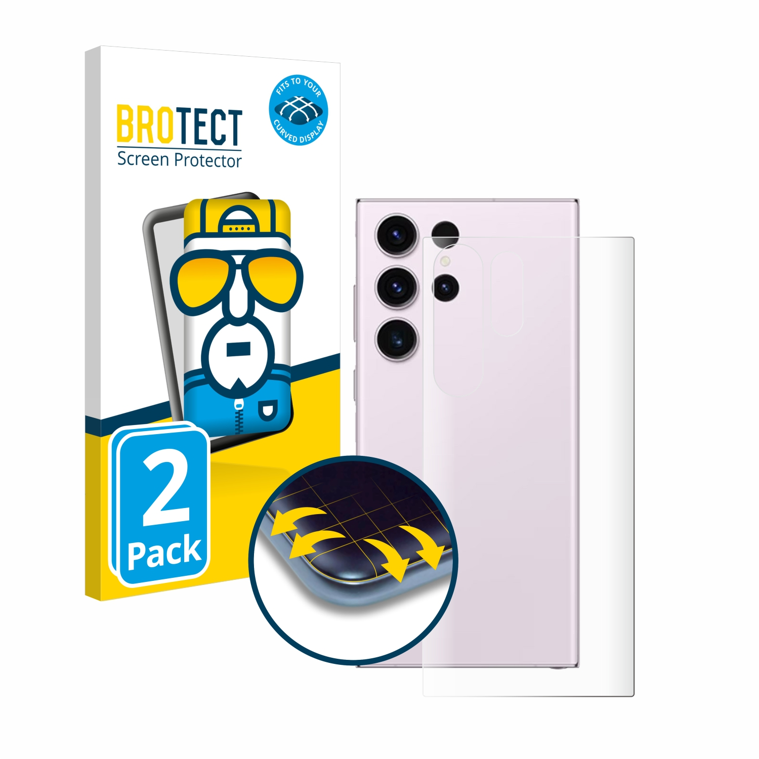 BROTECT 2x Flex Full-Cover S23 Curved Galaxy Samsung 3D Ultra) Schutzfolie(für
