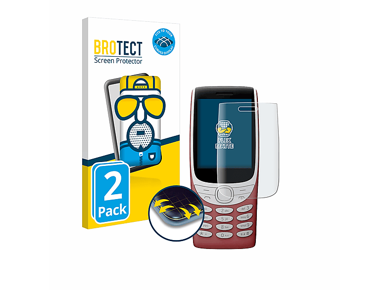 BROTECT 2x Flex Full-Cover 3D Schutzfolie(für Curved Nokia matt 4G) 8210