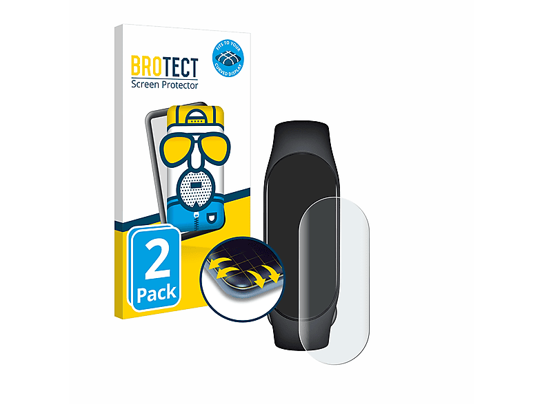 BROTECT 2x Flex matt Fullscreen 3D Curved Schutzfolie (für Xiaomi Smart Band 7)