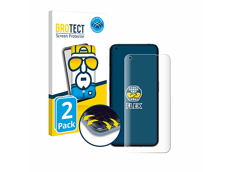 BROTECT 2x Flex Full-Cover 3D Curved Schutzfolie(für Nothing Phone (1) (case-friendly))
