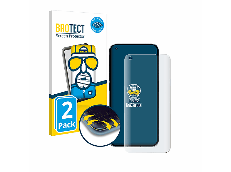 BROTECT 2x Flex matt Full-Cover 3D Curved Schutzfolie(für Nothing Phone (1) (case-friendly))