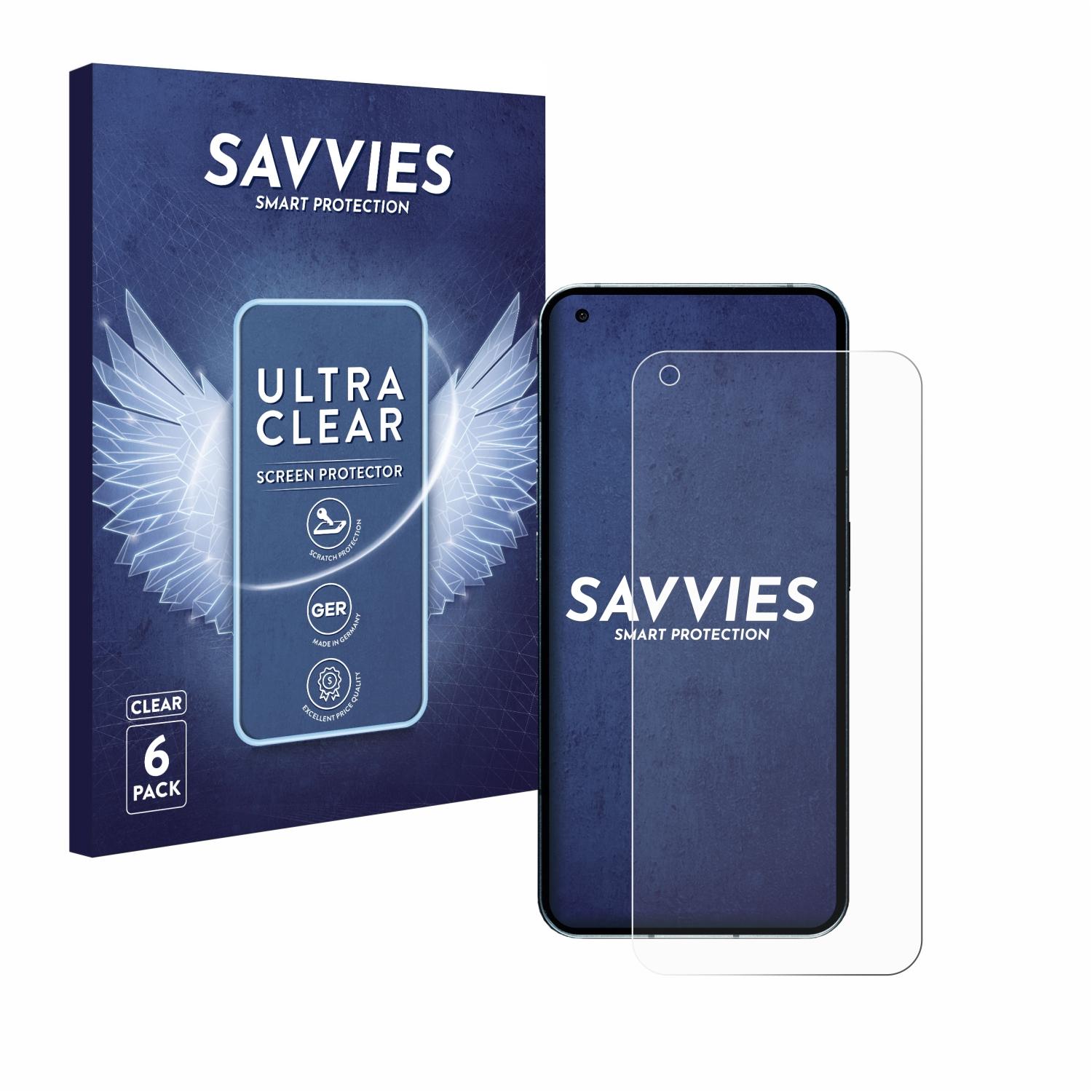 SAVVIES 6x klare Schutzfolie(für (case-friendly)) Nothing Phone (1)