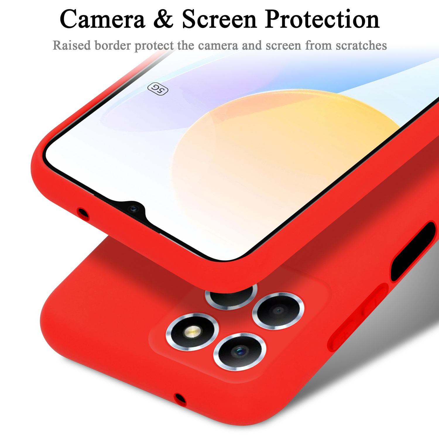 CADORABO Hülle ROT Style, im Case 5G, Backcover, Silicone LIQUID Liquid X8 Honor