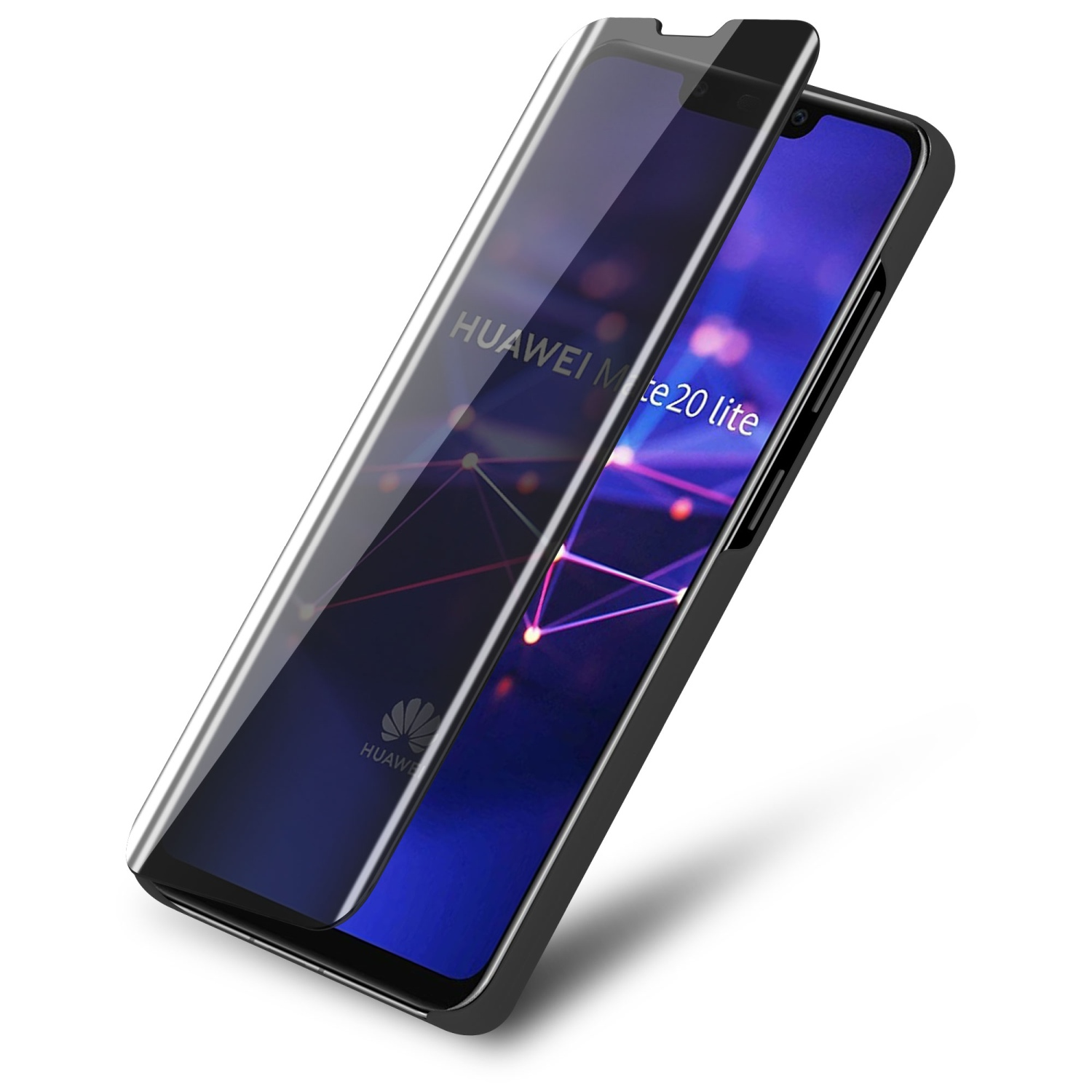 Ein Telefon mit Displayschutz. Der Schutz löst sich vom Telefon.