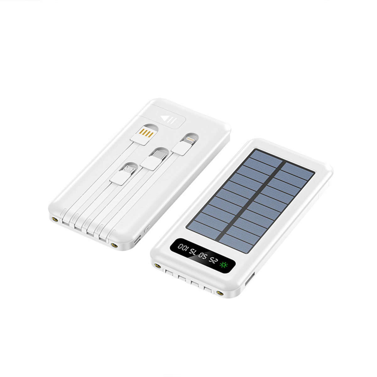 BRIGHTAKE Leistungsstarker unterwegs! Solar-Selbstladungsschatz Ihr mAh – 10000mAh für Powerbank Weiß Begleiter 10.000