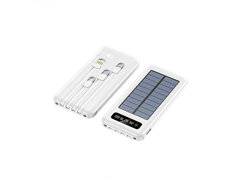 BRIGHTAKE Leistungsstarker 10.000 – Powerbank für Ihr unterwegs! 10000mAh Weiß Begleiter mAh Solar-Selbstladungsschatz