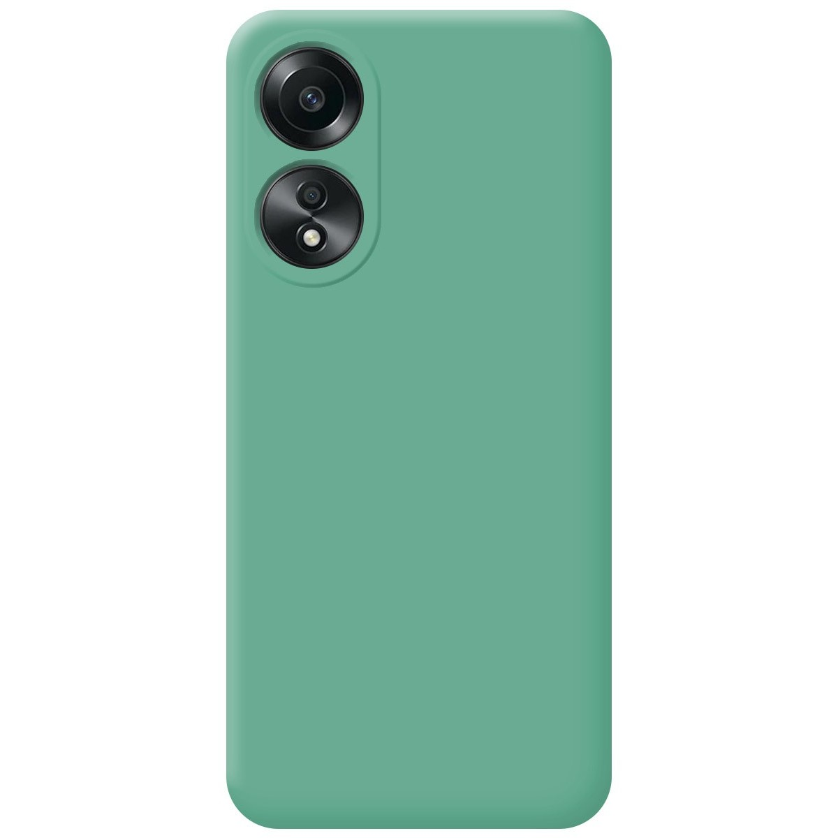 Custodia per telefono. È di un colore verde pastello uniforme.