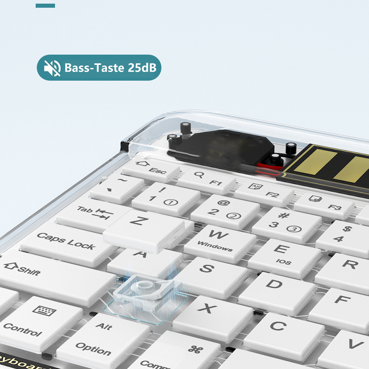 UWOT Bluetooth-Membrantastatur: Geräuschlos, Bunte Lichteffekte, Tastaturen Typ-C, Design-Tastatur, Amerikanische