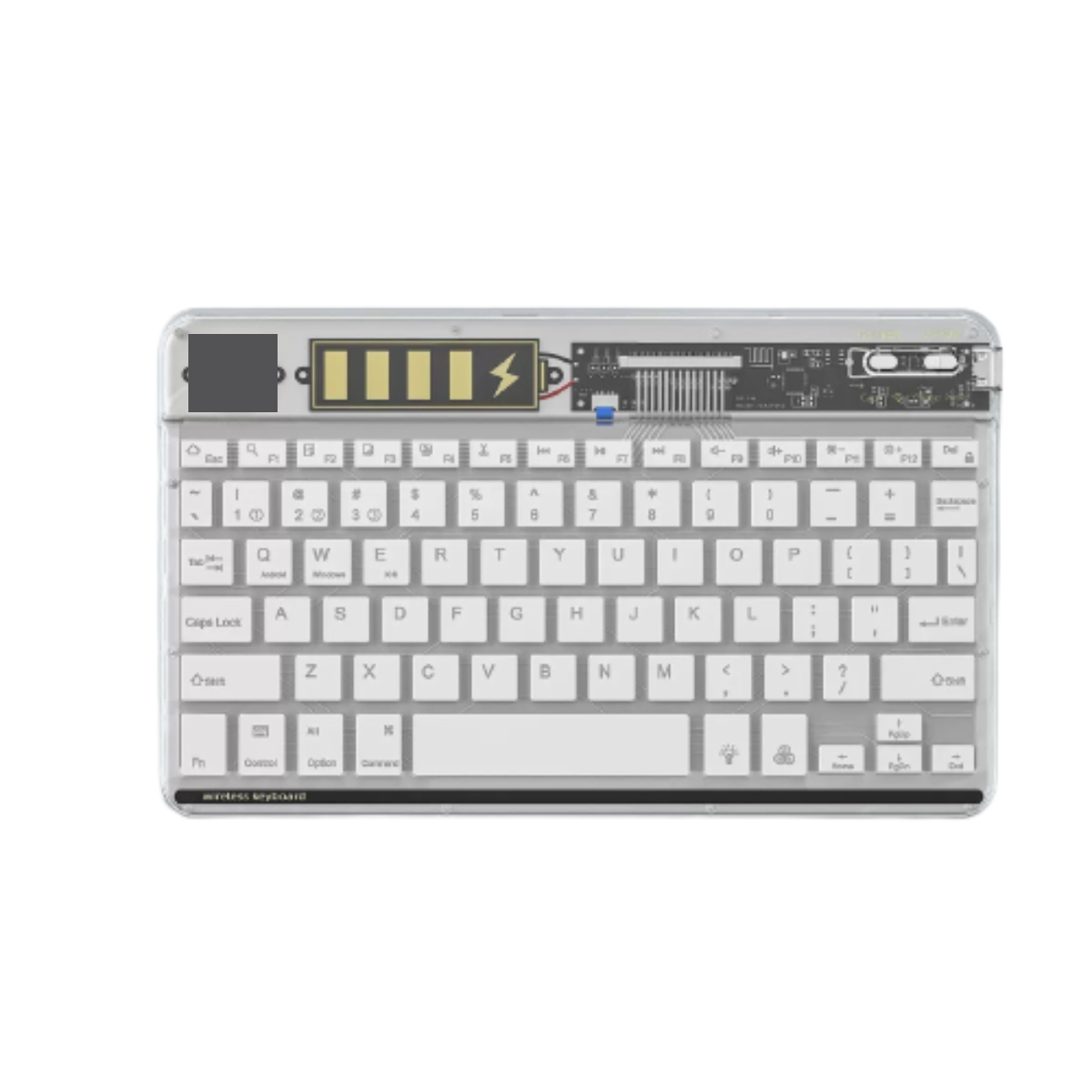 Bluetooth-Membrantastatur: Bunte Lichteffekte, UWOT Design-Tastatur, Typ-C, Tastaturen Amerikanische Geräuschlos,