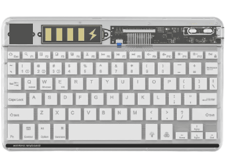 Typ-C, Tastaturen Bluetooth-Membrantastatur: Amerikanische Design-Tastatur, Geräuschlos, Lichteffekte, Bunte UWOT