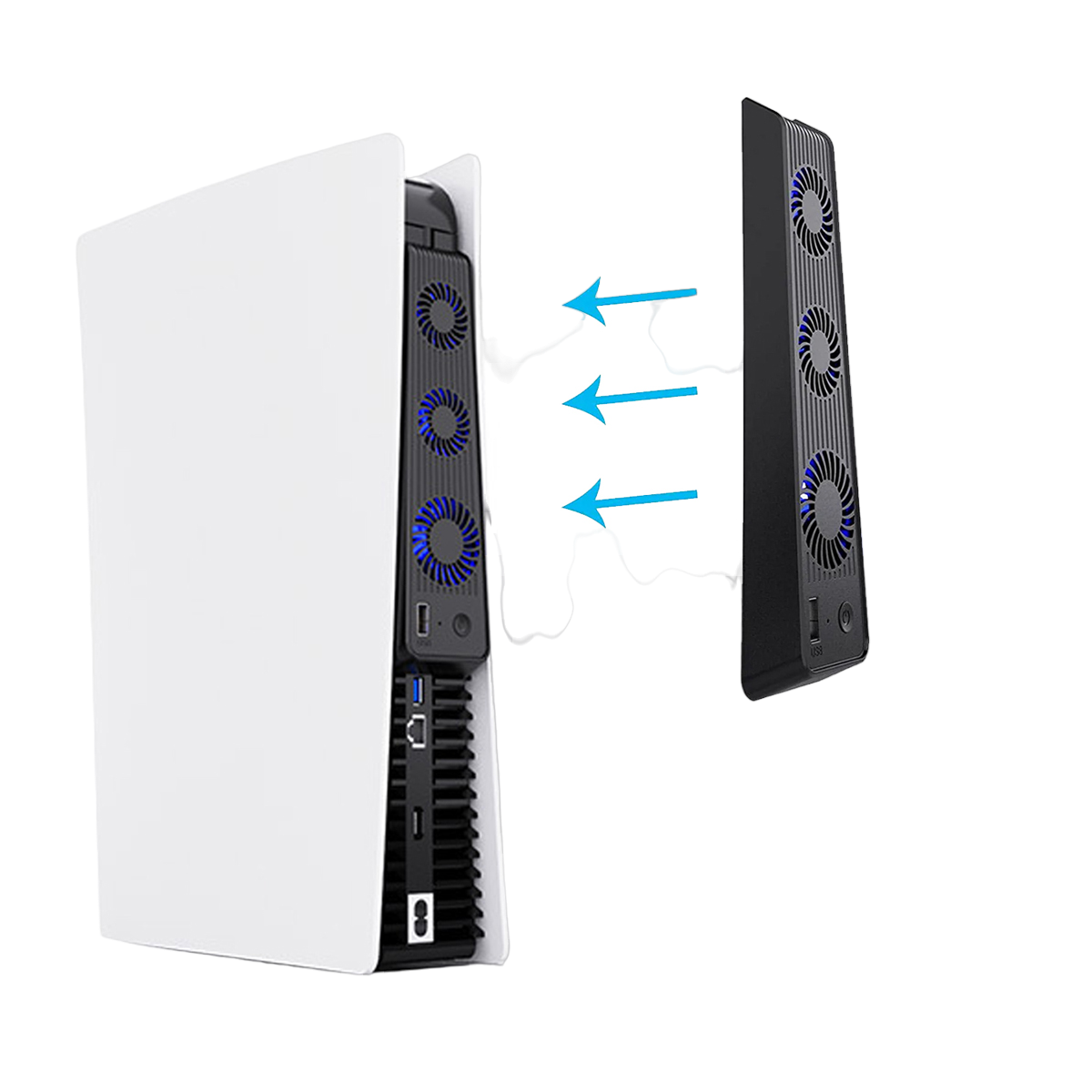 TADOW Für PS5 Cooling Lüfter,Konsolenlüfter externem schwarz Konsolenzubehör, PlayStation-Controller, PS5,mit für