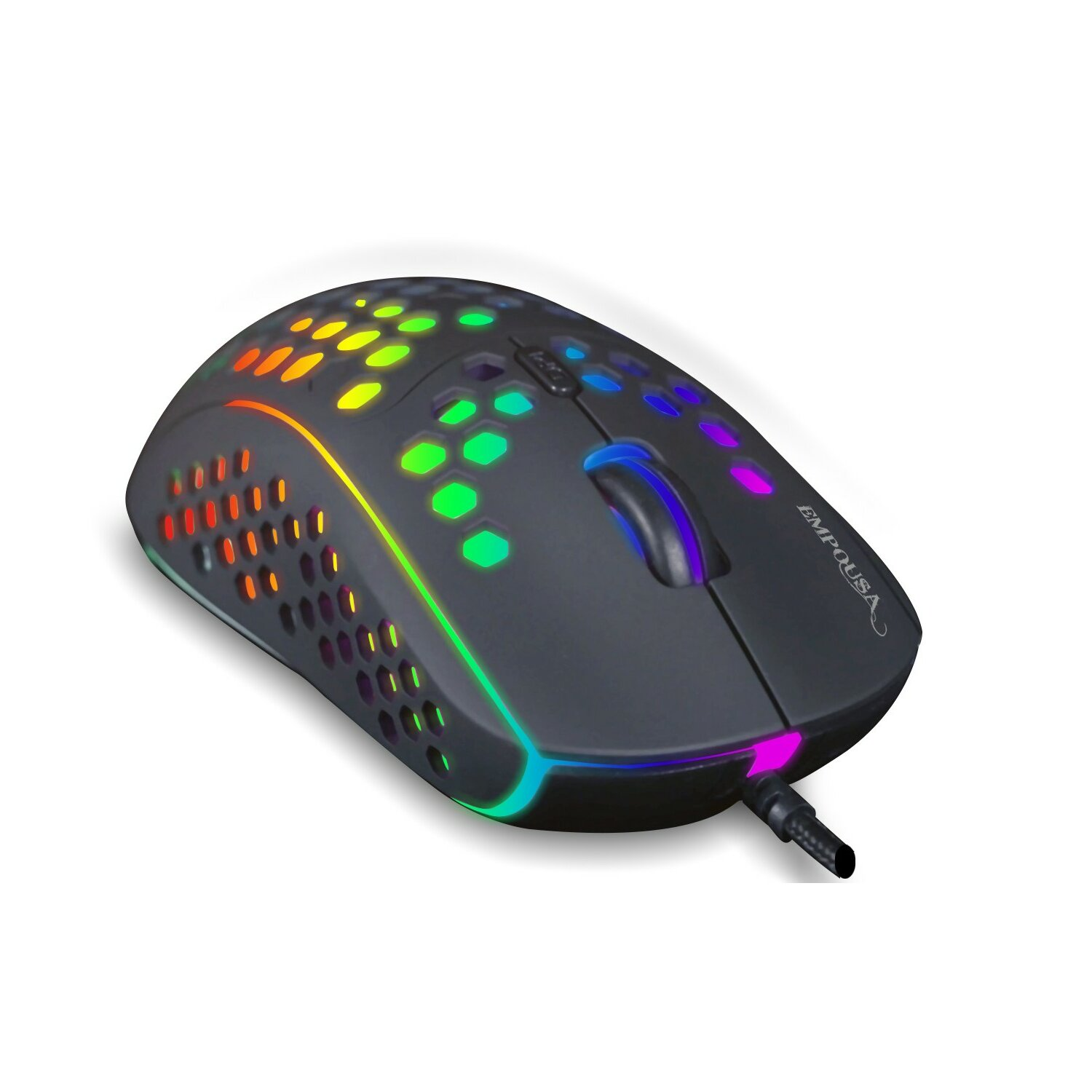 Gaming-Maus mit RGB-Beleuchtung.