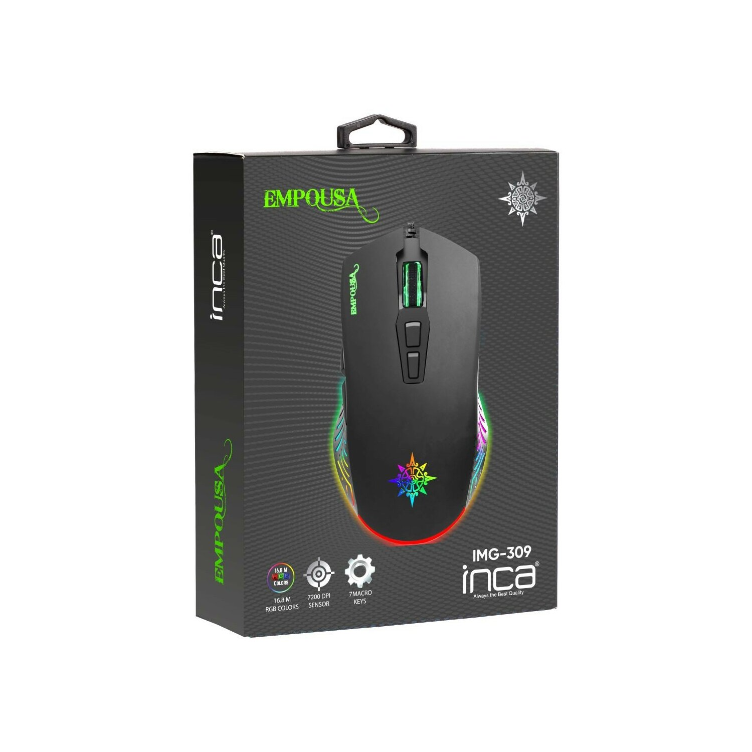 INCA IMG-309 Gaming Maus, Schwarz