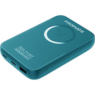 Power Bank Inalámbrico - PROMATE Promate Powermag-10+ Inalámbrico MagSafe 15W 10000mAh, 10000 mAh, 1 x Cargador MagSafe 15W, 1 x Cargador USB-C 20W, 1 x USB-A 22.5W, Azul