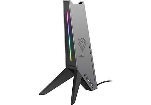 Soporte para Auriculares Gaming - VERTUX Zulu Iluminación RGB 5 modalidades, 2 Puertos USB y Puerto AUX 3,5 mm