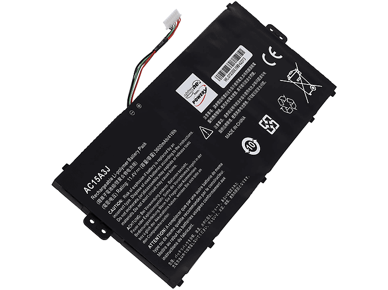 POWERY Akku für Acer 3600mAh Li-Polymer Volt, 11.4 KT00303016 Akku, Typ