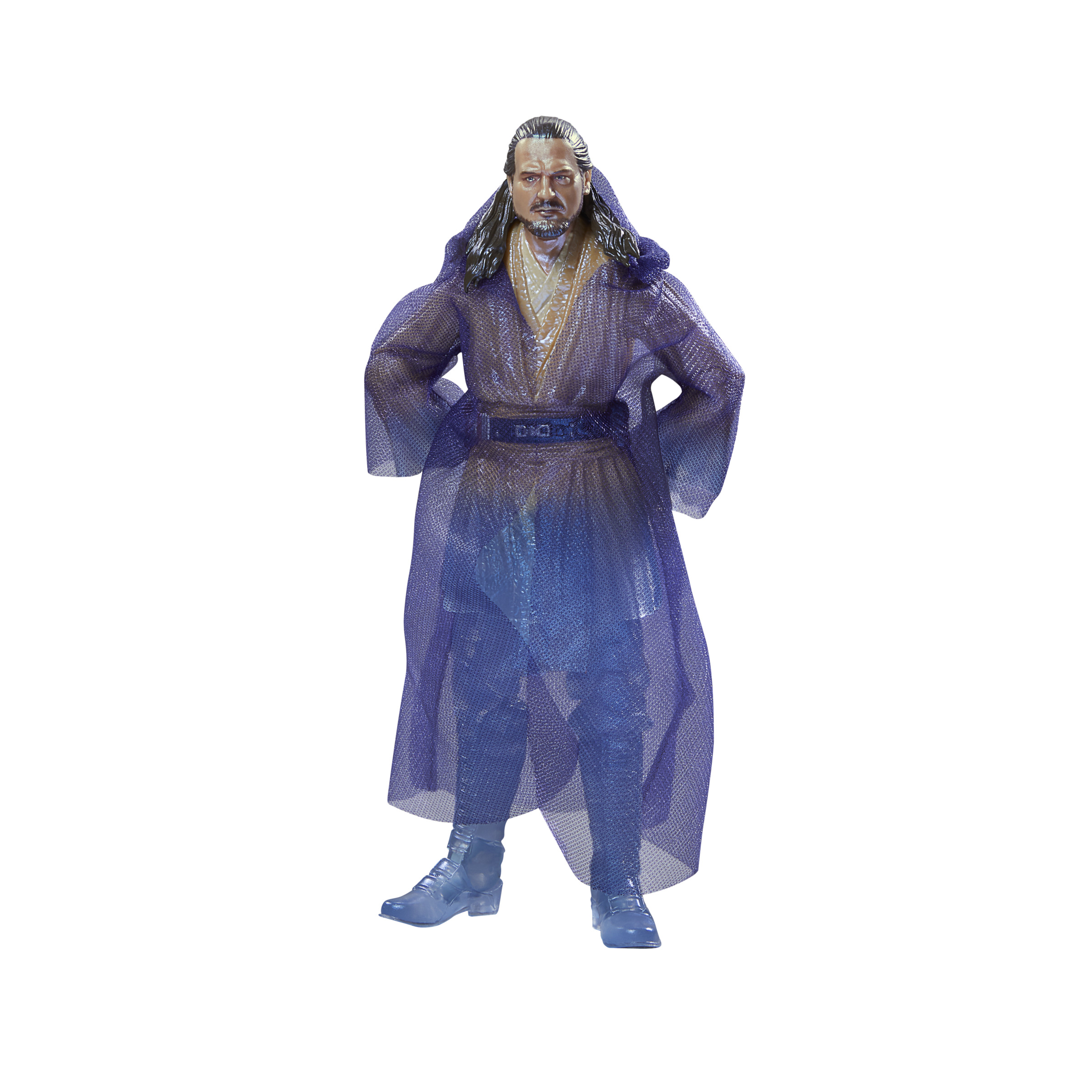 Una figura con una túnica morada. La figura lleva una máscara.