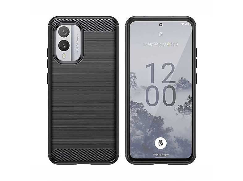 X30, Carbon Case Schwarz Backcover, COFI Nokia, Hülle,