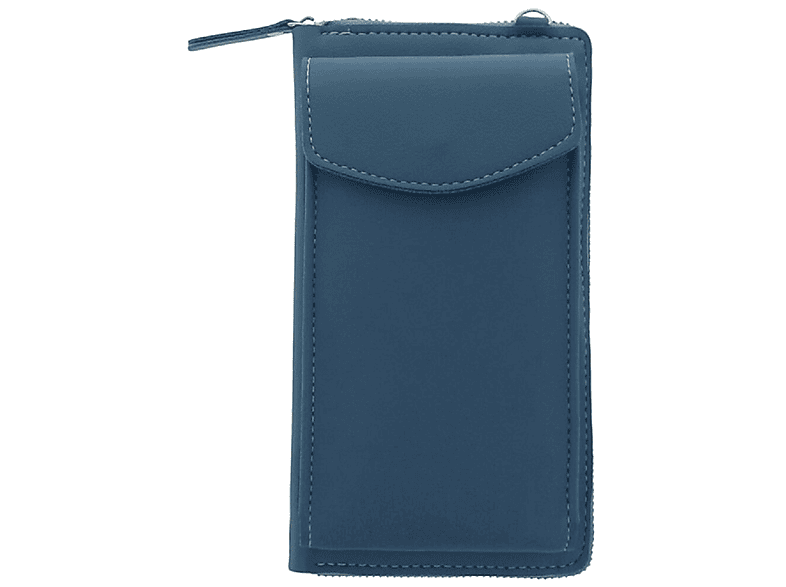 COFI Handytasche mit eingebautem Portemonnaie, Backcover, Universal, Universal, Blau