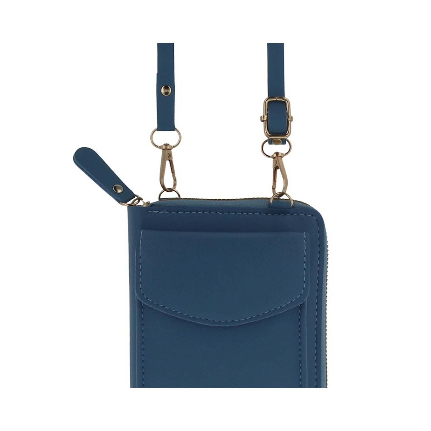 COFI Handytasche mit Portemonnaie, Backcover, Universal, Universal, eingebautem Blau