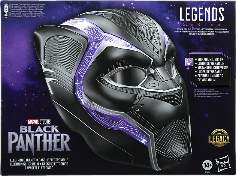 Figura  - Marvel Legends Series - Black Panther - Casco electrónico para juego de rol BLACK PANTHER