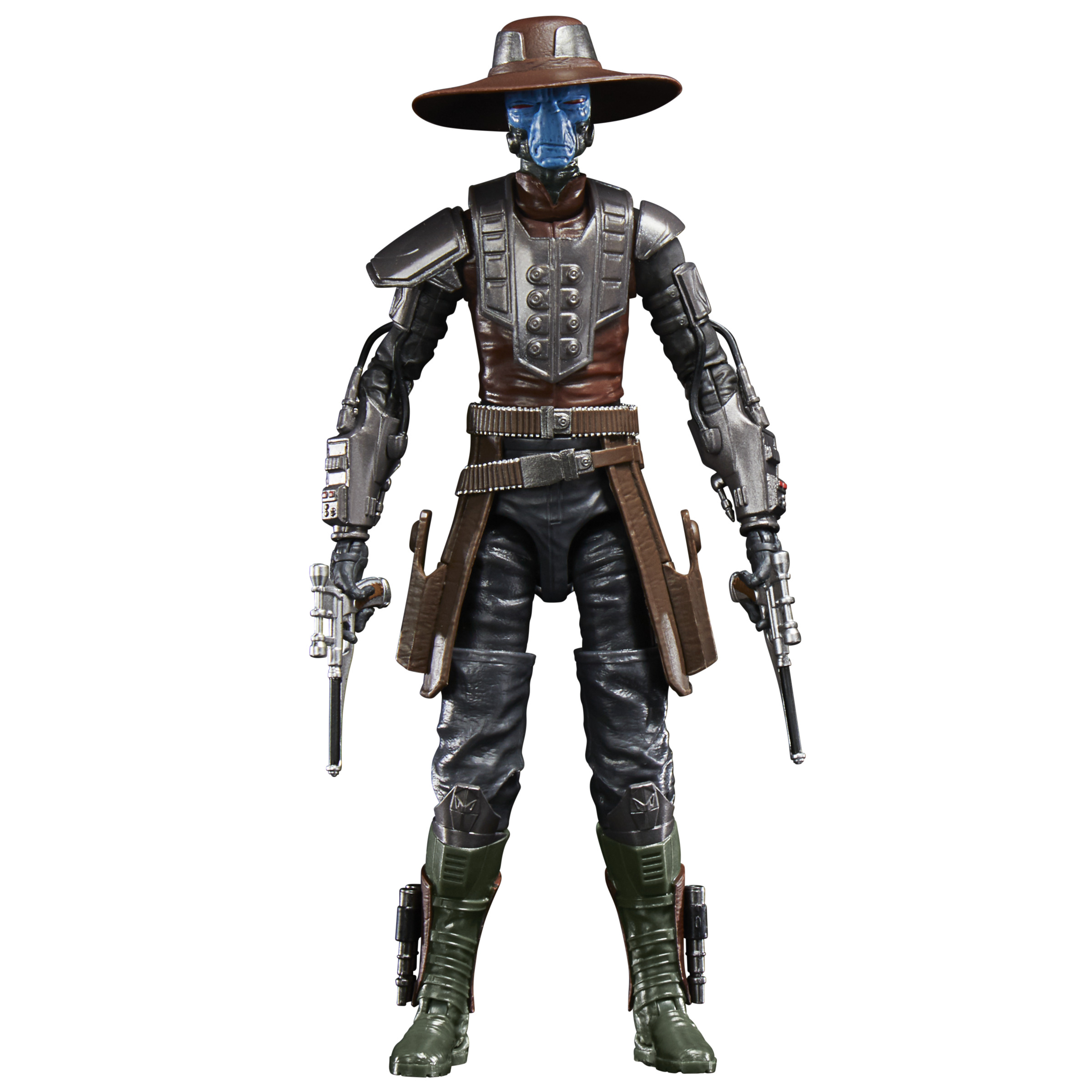 Figura de acción de Cad Bane con sombrero, piel azul y pistolas, de pie y listo.