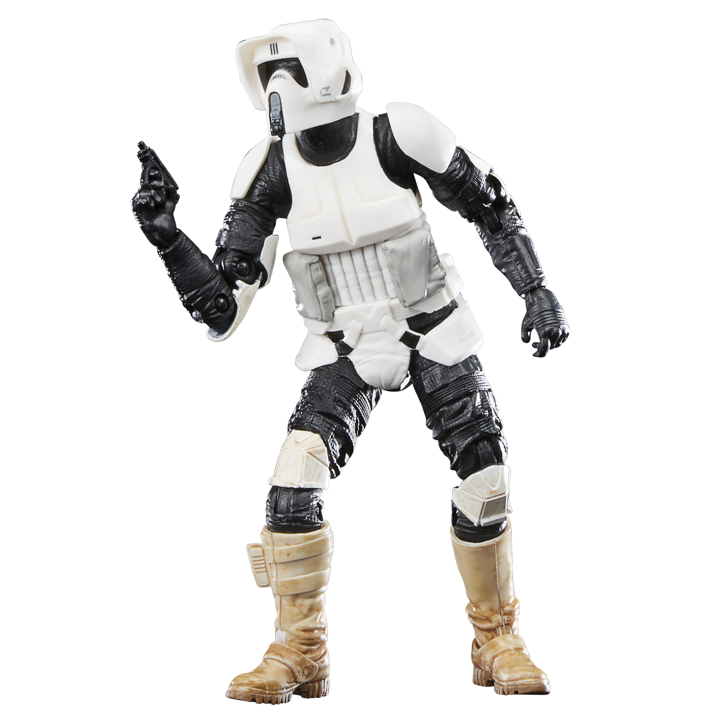 Figura de acción de Star Wars Scout Trooper con una pistola.