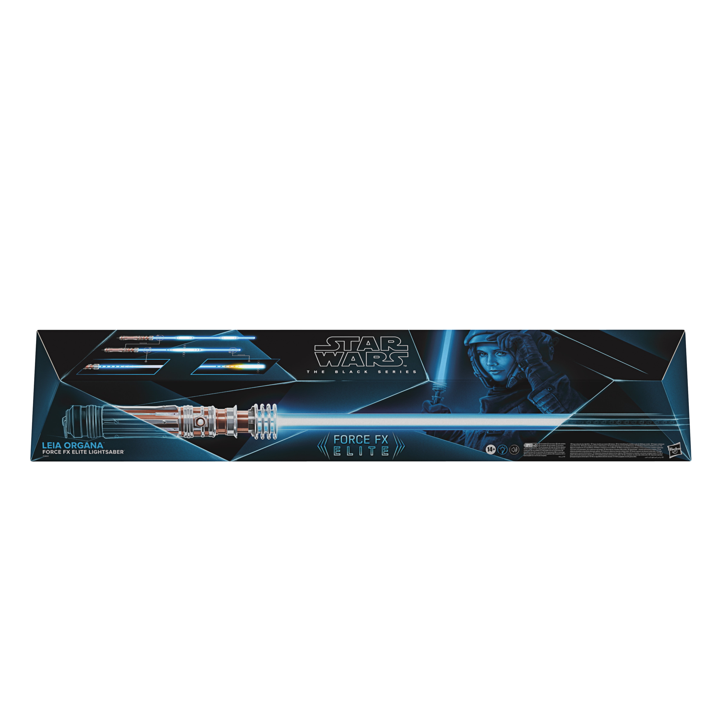 Caja de sable de luz Star Wars, Leia, sable de luz azul.