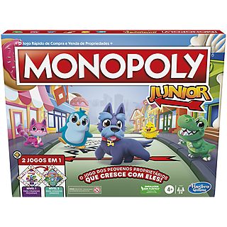 Juego de mesa  - Monopoly Junior - Versión portugués MONOPOLY, 4 Años+, Multicolor