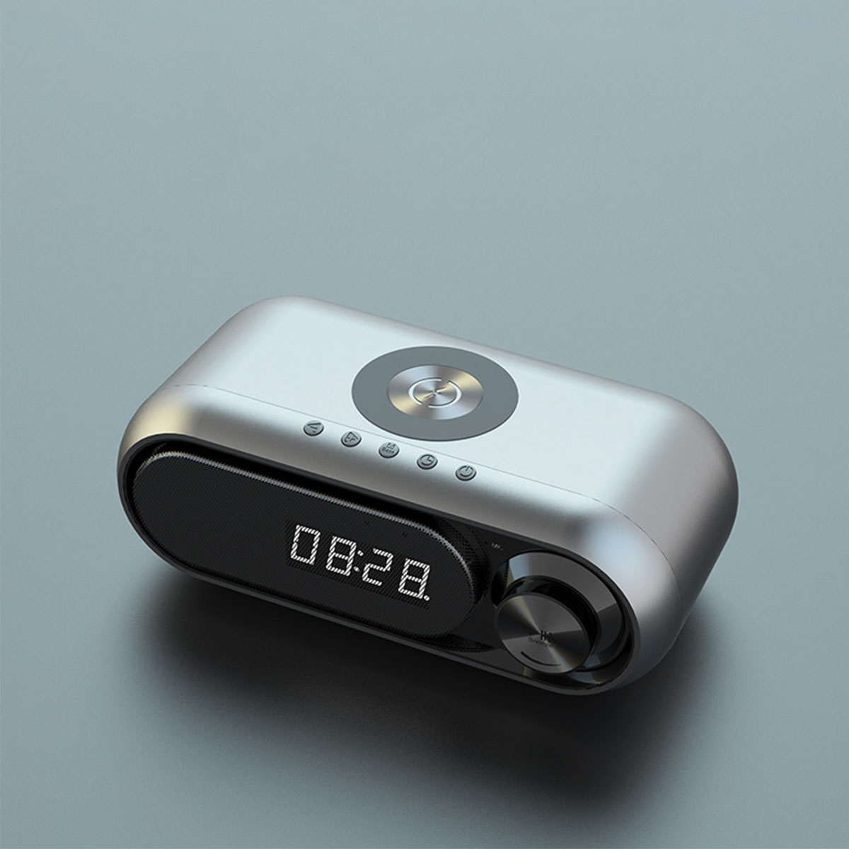 BRIGHTAKE Ladegerät Drahtloses mit und Bluetooth Wecker Lautsprecher, Weiß Bluetooth-Lautsprecher