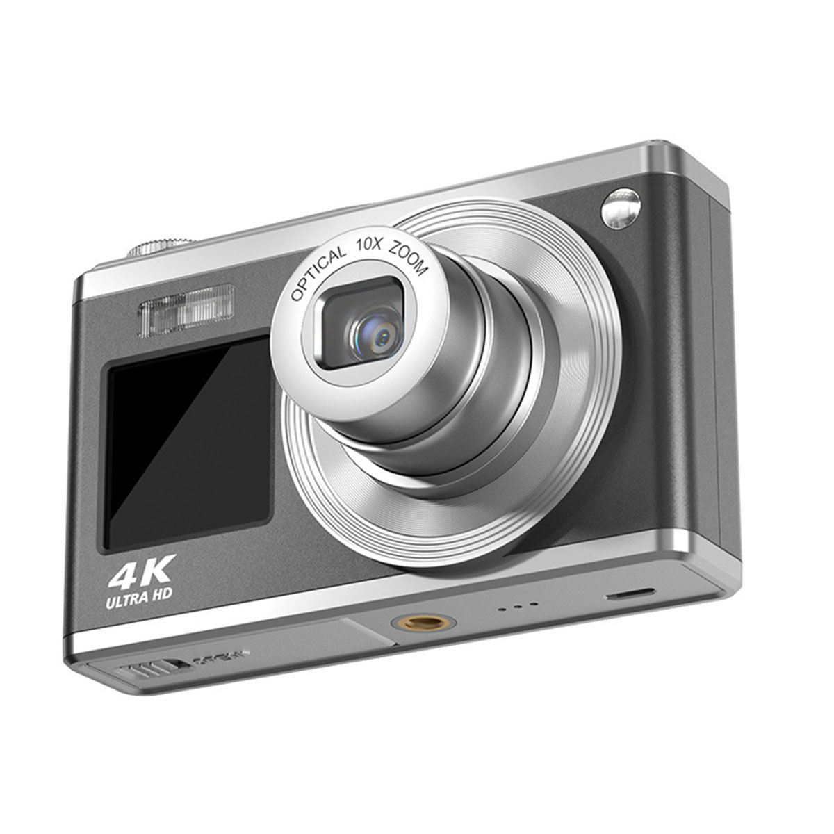 BRIGHTAKE 4K HD-Zoom-Digitalkamera Dual-Display, Anti-Shake Schwarz Digitalkamera