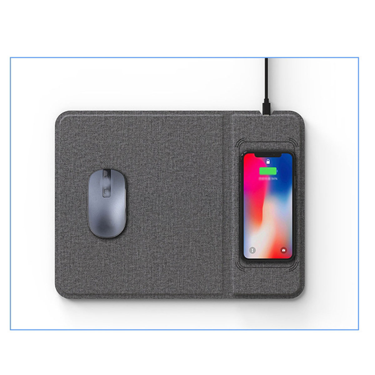 zum 2-in-1 mm Mousepad Aufladen x (2 BRIGHTAKE Desktop-Gerät Mauspad mit Intelligentes 350 Handy-Ladefunktion - Multi-Funktionales kabellosen Drahtloser mm)