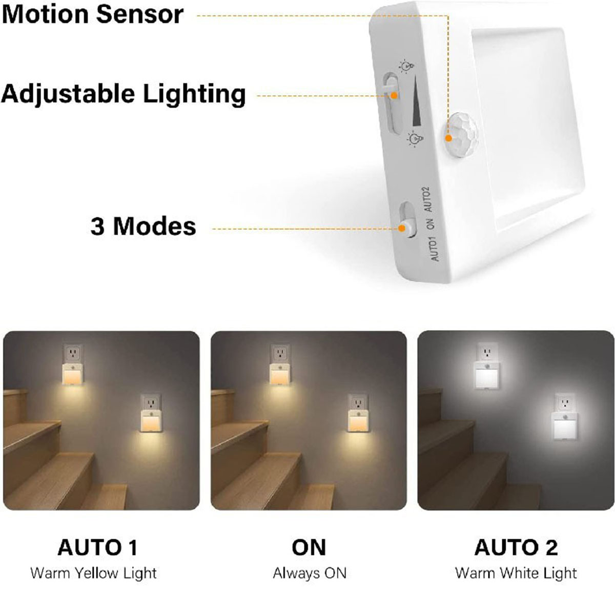 BRIGHTAKE Intelligentes Steckdosenmodell - brauchen wenn Licht, Nachtlicht mit Perfektes es Bewegungssensor Sie