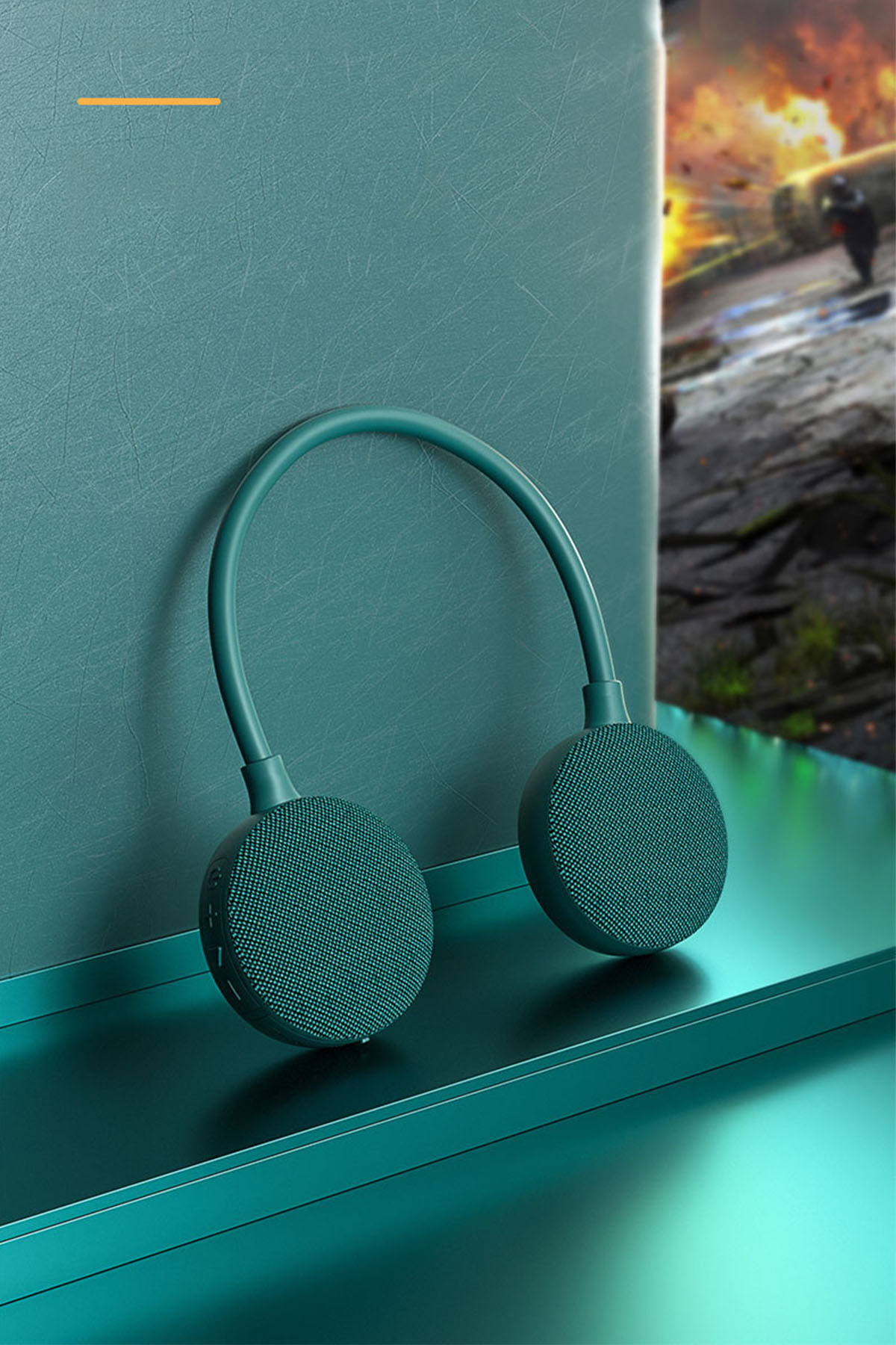 BRIGHTAKE Tragbarer Bluetooth Lautsprecher - Hals Klang Bluetooth-Lautsprecher, am Grün Magischer