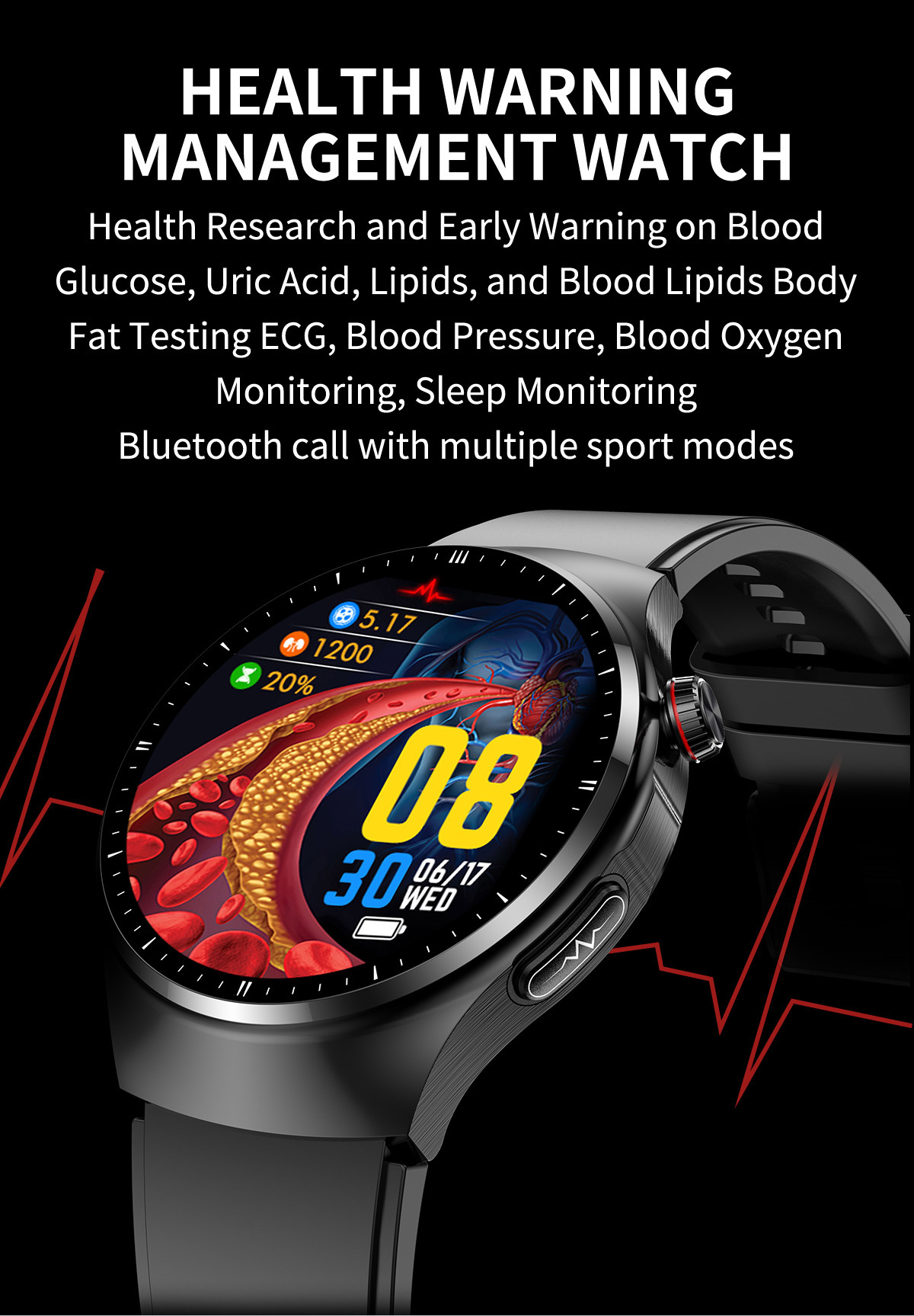 für Schwarz BRIGHTAKE Gesundheit Ihre Smartwatch Gesundheitsmonitoring - Smartwatch und mehr Kieselerde, Umfassendes