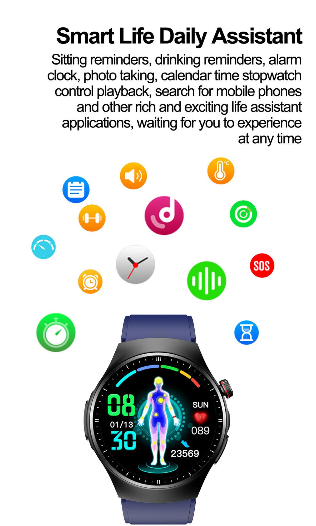 Smartwatch Gesundheit Smartwatch - für Gesundheitsmonitoring Leder, und BRIGHTAKE Braun Umfassendes Ihre mehr