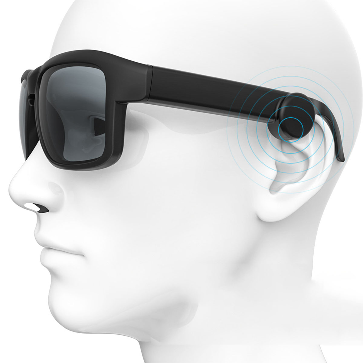 Brillen, - Control Bluetooth Voice Smart Bluetooth-Headset Headset HD Wireless Eyeglasses Audio, für Sound, BRIGHTAKE Schwarz