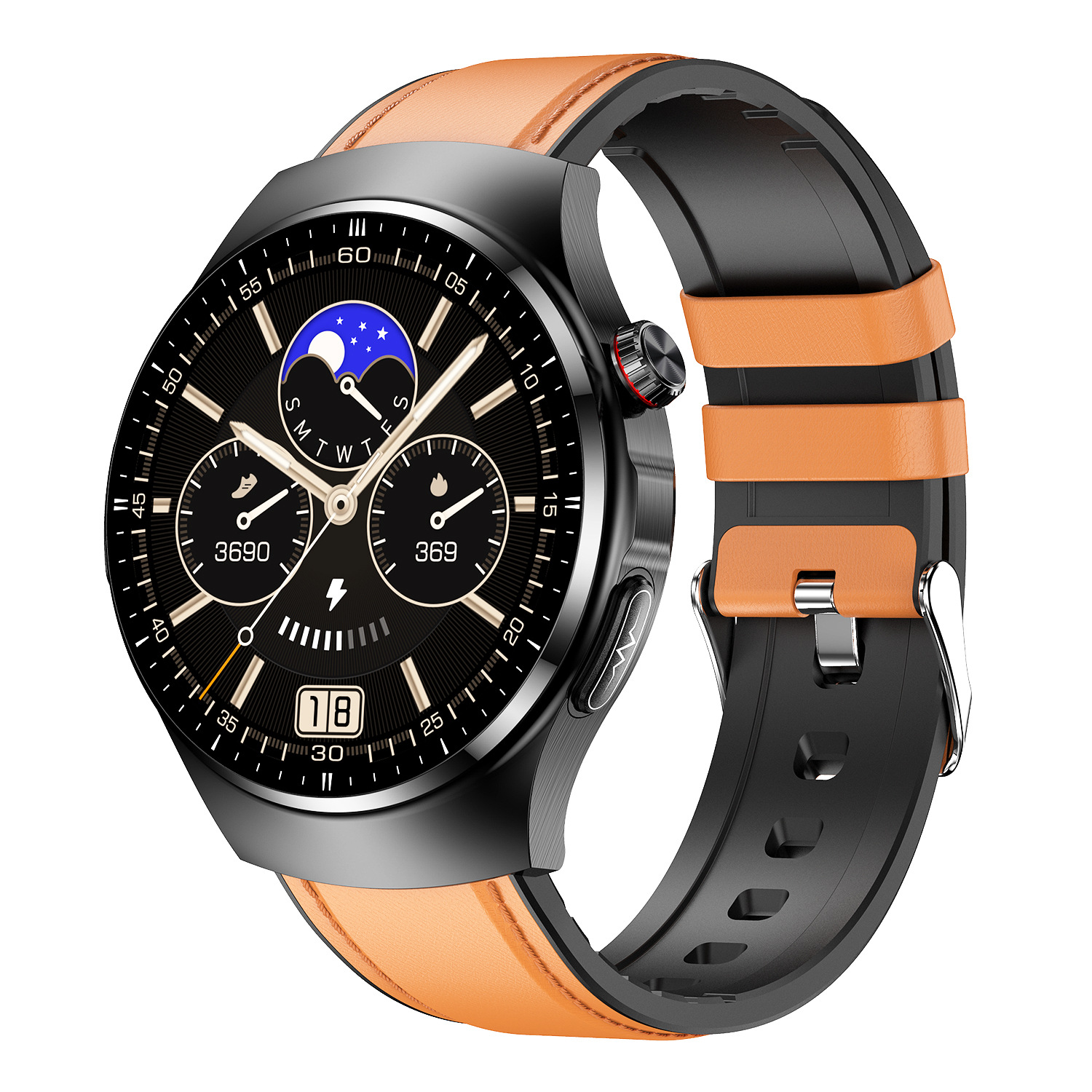 Smartwatch Gesundheit für Ihre mehr - BRIGHTAKE Umfassendes und Smartwatch Braun Leder, Gesundheitsmonitoring
