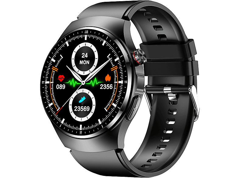 BRIGHTAKE Smartwatch für Ihre Gesundheit - Umfassendes Gesundheitsmonitoring und mehr Smartwatch Kieselerde, Schwarz