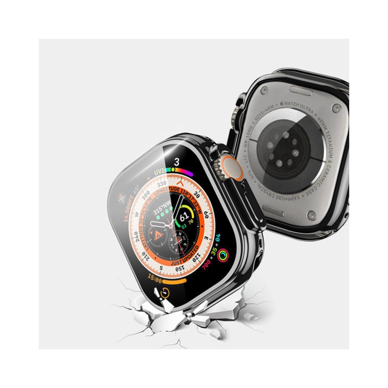 DUX DUCIS Watch Ultra Gehäuse 49 Schwarz Watch Ultra mm, Apple, mm, 49 Smartwatch-Gehäuse