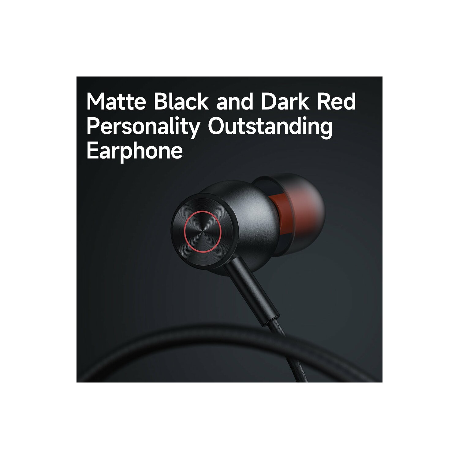 Schwarze und rote In-Ear-Kopfhörer mit roten Akzenten.