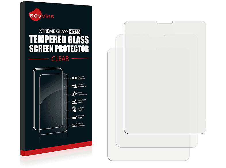 SAVVIES 3x 9H iPad Schutzglas(für Pro klares 11\