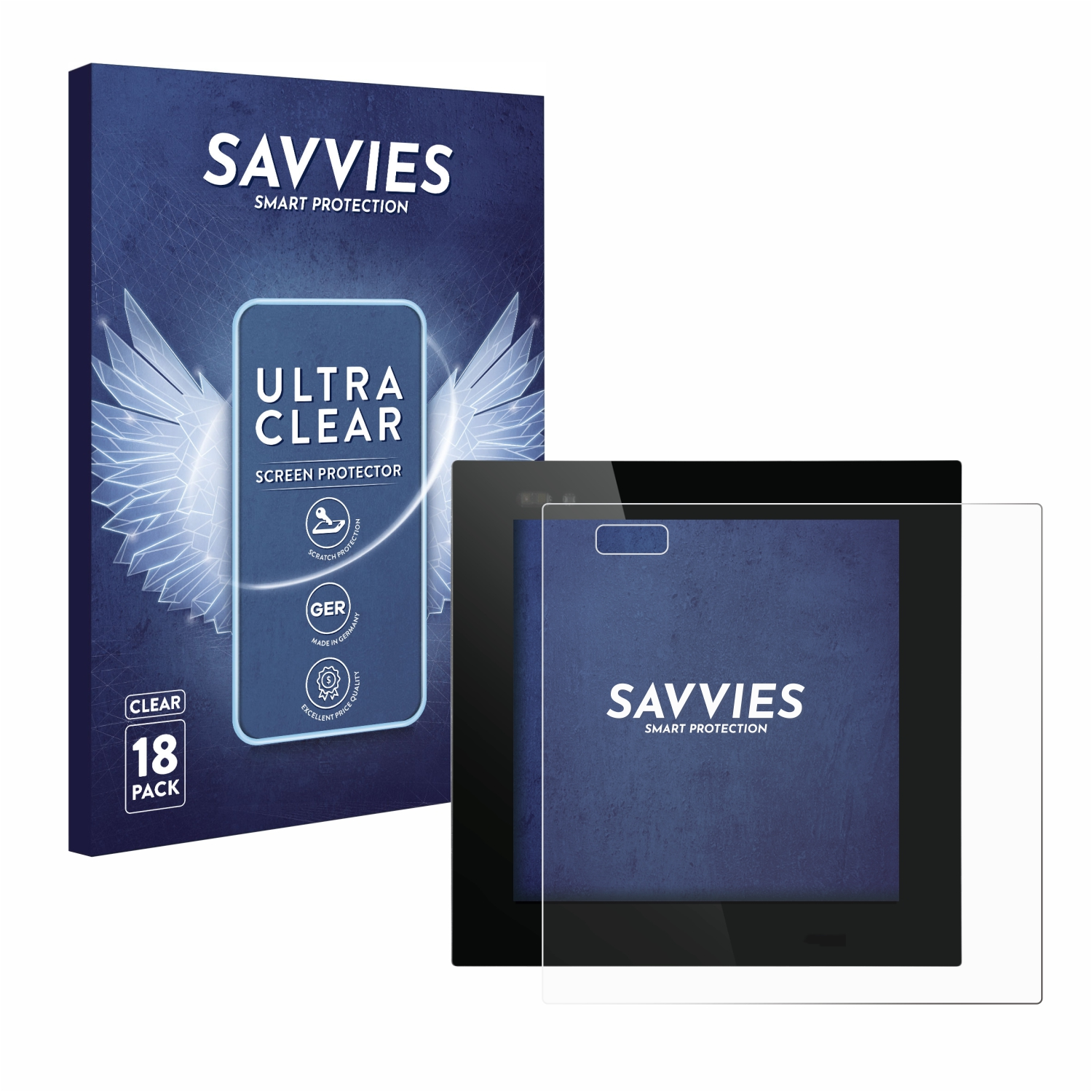 SAVVIES 18x klare Schutzfolie(für Wired plus Display (HmIPW-WGD-PL)) IP Glass - homematic