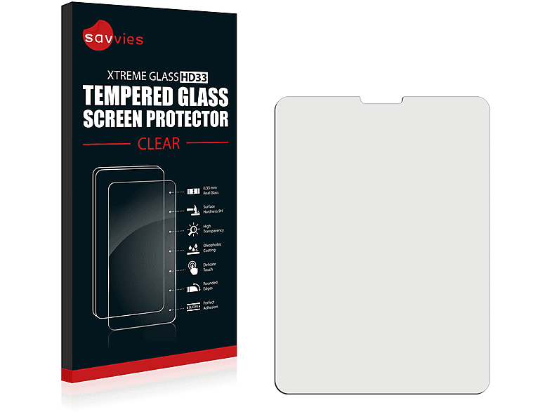 SAVVIES 9H klares Schutzglas(für 2018) Apple iPad Pro 11