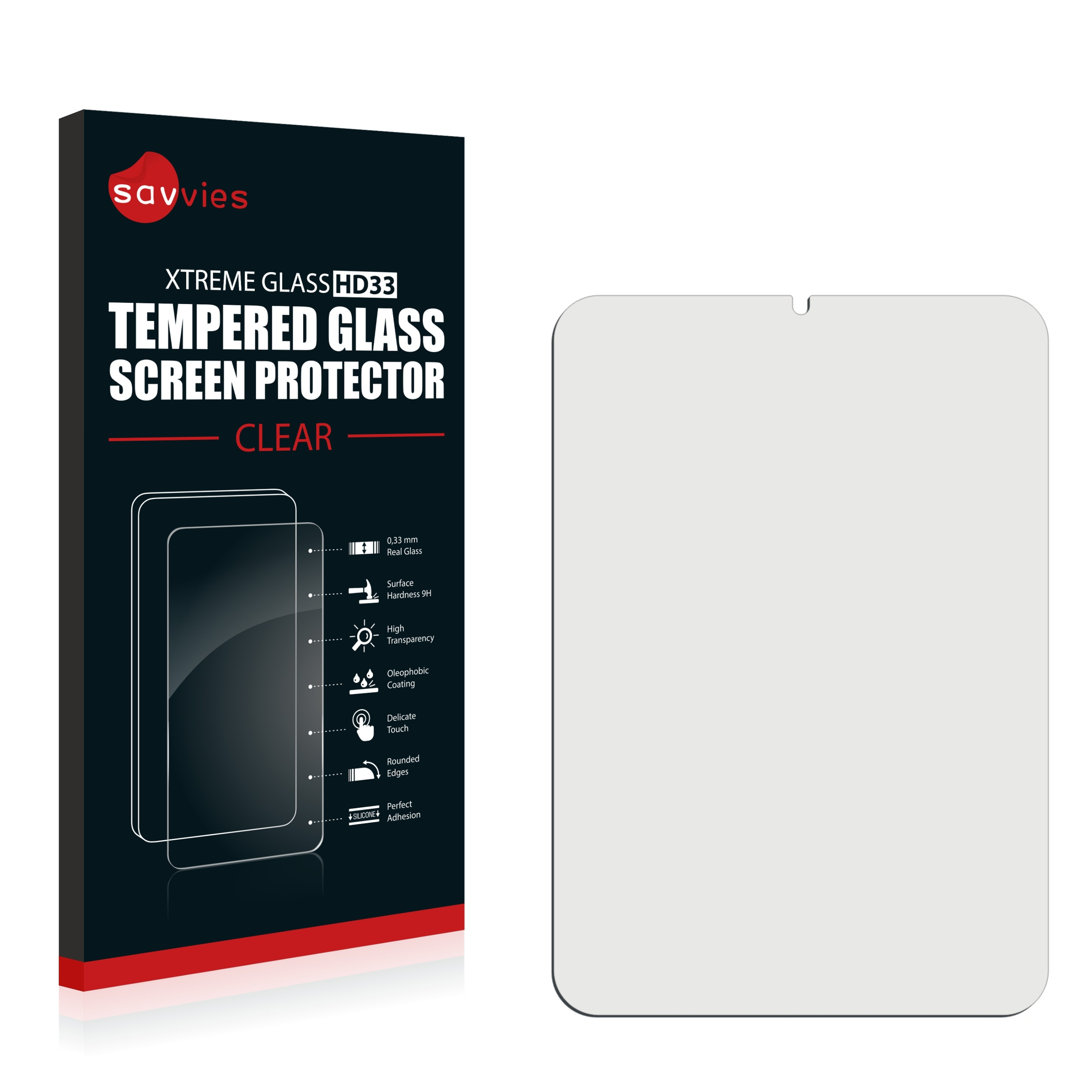 SAVVIES 9H klares Schutzglas(für Apple iPad Mini 6 WiFi Cellular 2021)