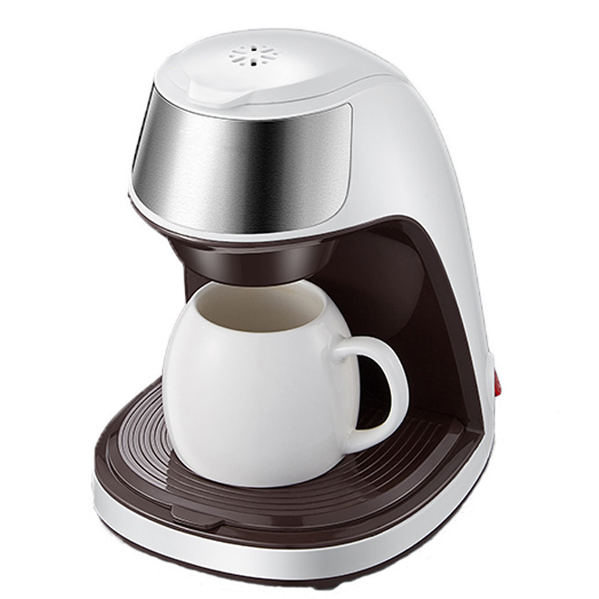 KONKA Kaffee mini ,Druckpumpe,Doppelwandiges Edelstahlgehäuse Weiß Kaffeemaschine