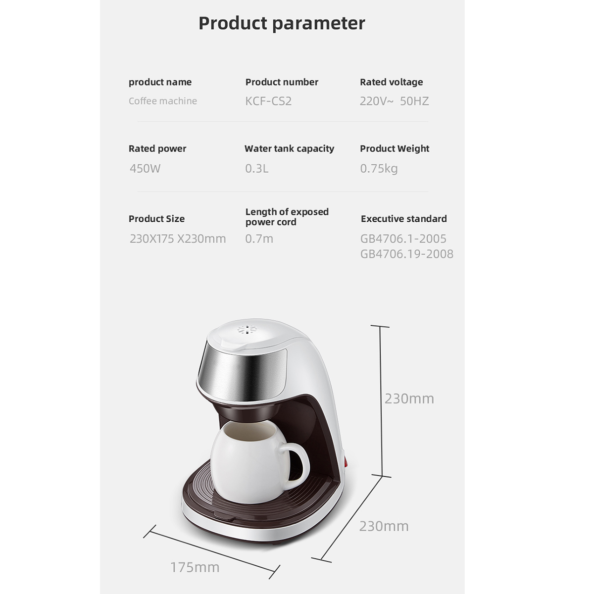 Weiß Kaffeemaschine mini ,Druckpumpe,Doppelwandiges Edelstahlgehäuse KONKA Kaffee